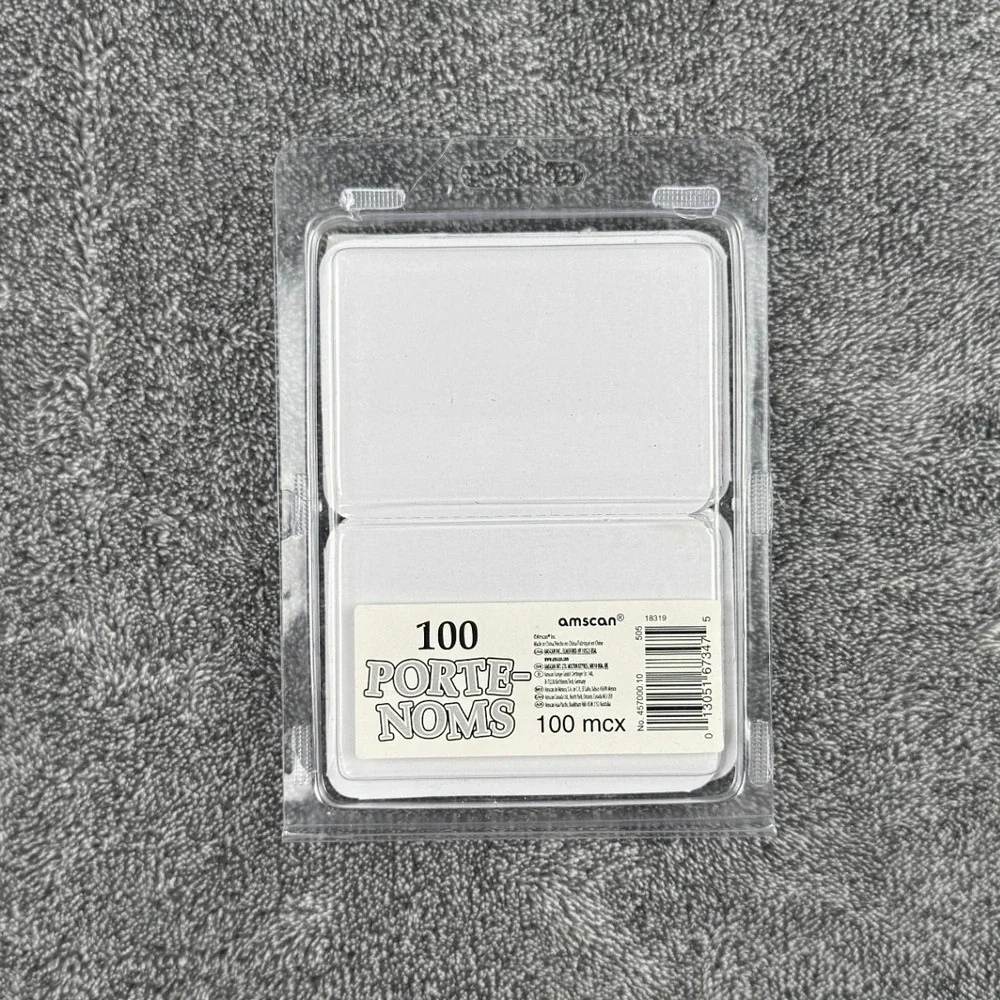 Amscan 100 Name Tags Hello My Name Is Black White Adhesive‎ Labels 18319 New